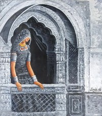 Bandah Ali, 32 x 36 Inch, Acrylic on Canvas, Figurative-Painting, AC-BNA-162